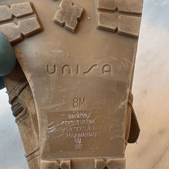 Unisa Boots Women's Quilted Suede Tan Wedge Boots - Picture 8 of 15